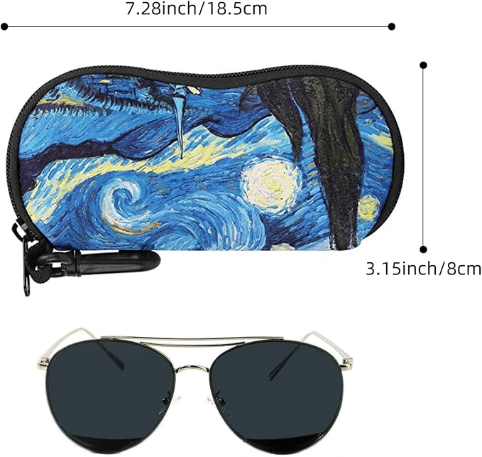 MoKo Sunglasses Soft Case Ultra Light Neoprene Zipper Eyeglass Case for Men Women