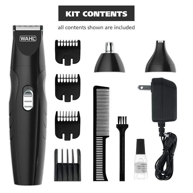 Wahl All-in-One Cordless Rechargeable Electric Ear/Nose, Detail, and Beard Trimmer for Men – Mustache, Ear & Nose Hair, and Light Detail Grooming - Model 9685-200