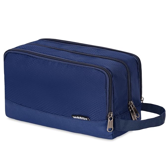 WANDF Travel Toiletry Bag for Men, Small Dopp Kit for Toiletries | Water-Resistant Fabric, Travel Bag for Toiletries, Compact Storage, Shaving Accessories, Weekend Trips