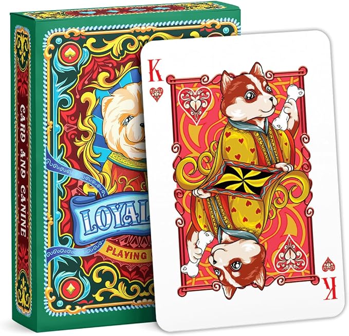 99FOX Loyal Dog Playing Cards for Adults Teens Family Royalty Animal Themed Card Gifts