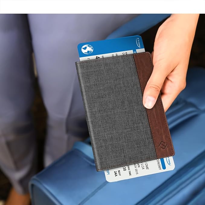FINTIE Passport Holder, Slim Travel Wallet RFID Blocking Card Case Cover | Passport Cover Protector Essentials with Credit Card Slots, For Women/Men