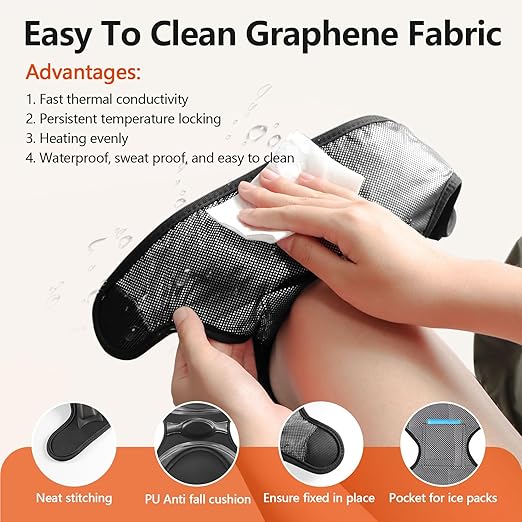 Cordless Knee Massager with Heat Vibration, Heated Electric Knee Brace Massager for Pain Relief, Muscle Relaxation, 3 in 1 Knee Warmers Wrap for Shoulder Leg Elbow, 4 Motors Christmas Gifts for Dad Mom