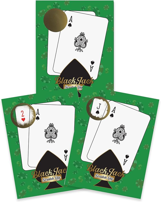 My Scratch Offs Casino Night Scratch Off Games 26 Pack, Blackjack | Scratch Off Game Cards are ideal for casino party favors, supplies, fundraising, events, businesses, holidays and gatherings