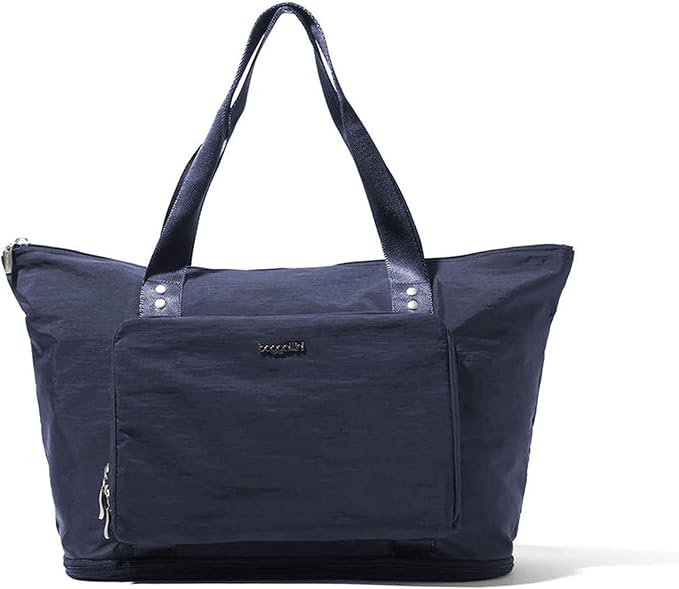 Baggallini Carryall Expandable Lightweight Travel Tote 22" Packable Folding Compact Nylon Washable Weekender w/Luggage Sleeve