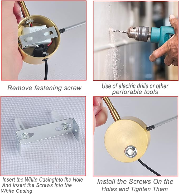 Adust Bedside Reading Light, Bedroom Reading Lamp, 3W LED Touch Dimmable Brightness Minimalist Wall Headboard Reading Lamp, Adjustable Colour Temperature, 3000k, 4000k, 6000k (Gold (2-Pack))