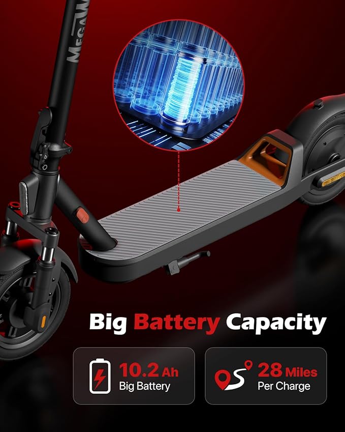 Electric Scooter with Suspension Long Range Electric Scooter for Adults 10inTires,E Scooter with Smart APP Control for Commuting, Outdoor, Short Travel UL2272