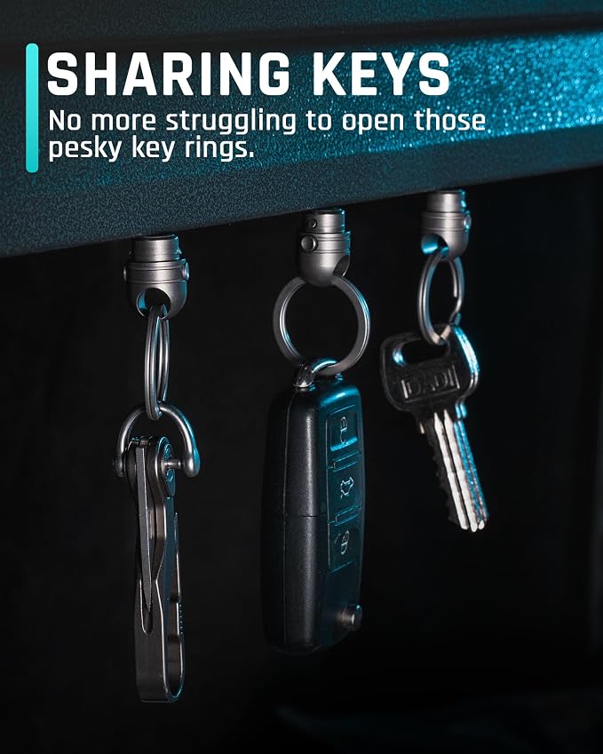 TISUR Titanium Quick Release Keychain,Detachable Pull Apart Key Chain Rings