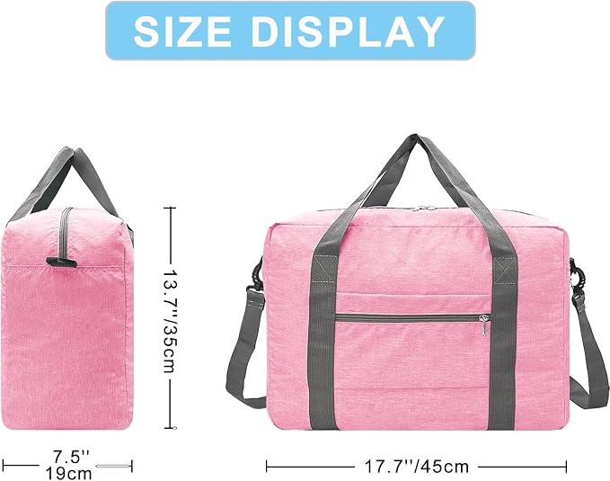 For Spirit Airlines Personal Item Bag 18x14x8 Foldable Carry on Bags for Airplanes Travel Duffel Bags for Women and Men