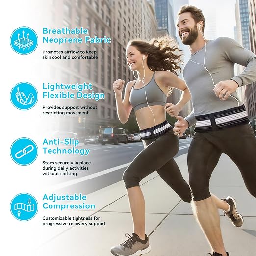 Lower Back Brace for Pain Relief - Adjustable Back Support Brace for Sciatica, SI Joint, Hip & Spine Pain - Breathable Lumbar Support Belt for Men Women for Work, Home or Exercise