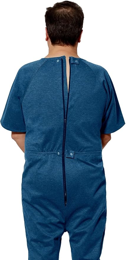 Ovidis Dementia Clothes - Alzheimers Anti-Strip Jumpsuit with Back-Zipper for Elderly Men - Bobby