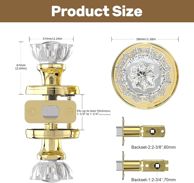 Antique Crystal Door Knobs, Passage Door Knob Interior Glass Door Knob