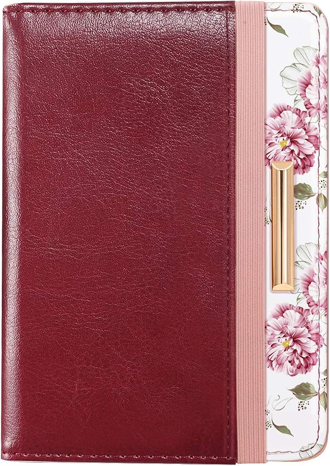 Coco Rossi Passport Holder for Travel Women Slim RFID Passport Cover Wallet | Travel Essentials, Passport Book Holders, Passport Wallet Cover Case, PU Leather, Cute, Thin, Spliced Design, Burgundy