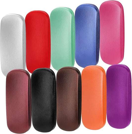 Frcctre 10 Pack Hard Shell Eyeglasses Cases, Clamshell Eyeglasses Case Unisex Portable Glasses Protective Case for Men Women