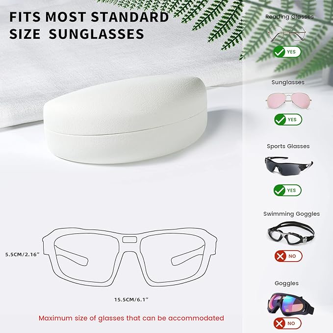 molshine Hard Shell Sunglasses Case,Classic Large Glasses Case for Sunglass,Eyeglasses with Cleaning Cloth,Pouch