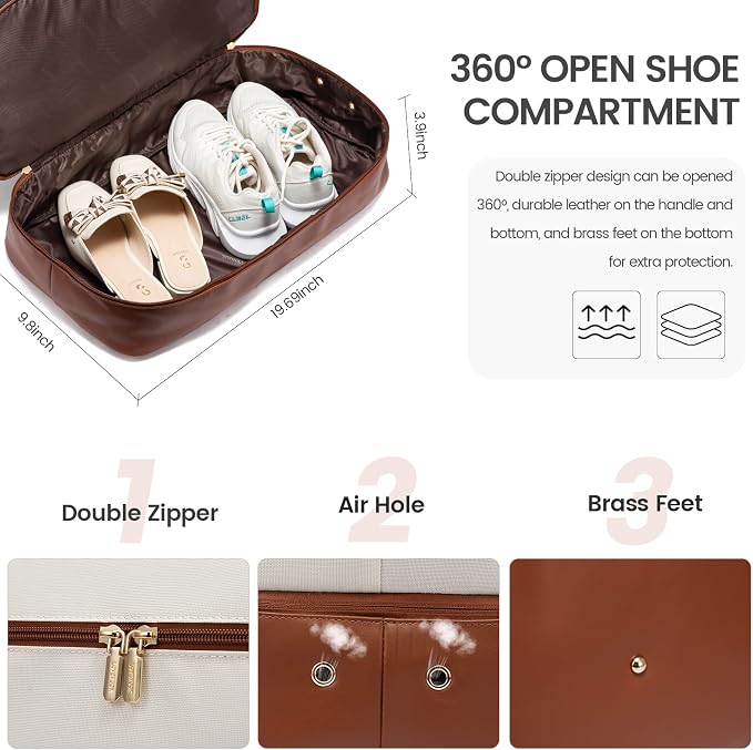 LOVEVOOK Weekender Bag for Women, Large Duffle Bag for Travel with 2 Packing Cubes, Carry on Overnight Bag with Shoe Compartment, Mom Hospital Bags for Labor and Delivery