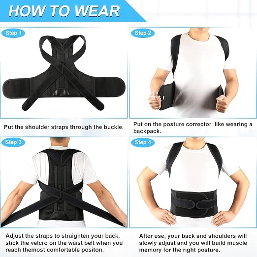 Posture Corrector for Men and Women - Back Brace Full Back Support Straightener for Hunchback - Upper and Lower Lumbar to Relieve,Large(33-37 Inches)