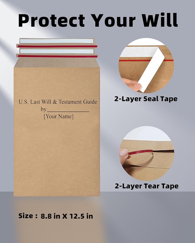 2026 Last Will and Testament Kit (3-Pack) – DIY Estate Planning Forms, Lawyer-Prepared Templates with Instructions & Security Envelopes – Valid in All 50 States