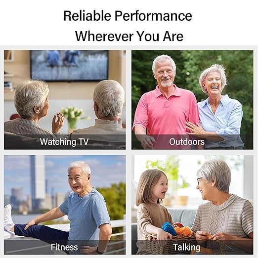 Hearing Aid, Hearing aids for Seniors Rechargeable Bluetooth Hearing Aid (Not Amplifiers) for Mild to Moderate Hearing Loss Seniors and Adults with 16-Channe Noise Reduction Bluetooth Enabled Calls