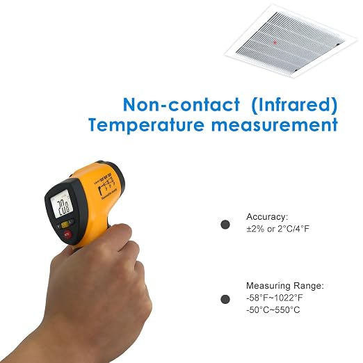 (NOT for Human) Infrared Thermometer, Non-Contact Digital Laser Temperature Gun -58°F to 1022°F (-50°C to 550°C) with LCD Display