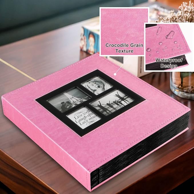 Ywlake Photo Album 4x6 1000 Pockets Photos, Extra Large Capacity Family Wedding Picture Albums Holds 1000 Horizontal and Vertical Photos Pink