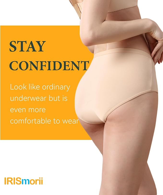 Women's Incontinence Underwear Washable Leakproof 3 Pack | 56ml Absorbency,5-Layer Leakproof Guard,Postpartum Bladder Leak,Odor Free,Soft Breathable Cotton Reusable Panties for Women