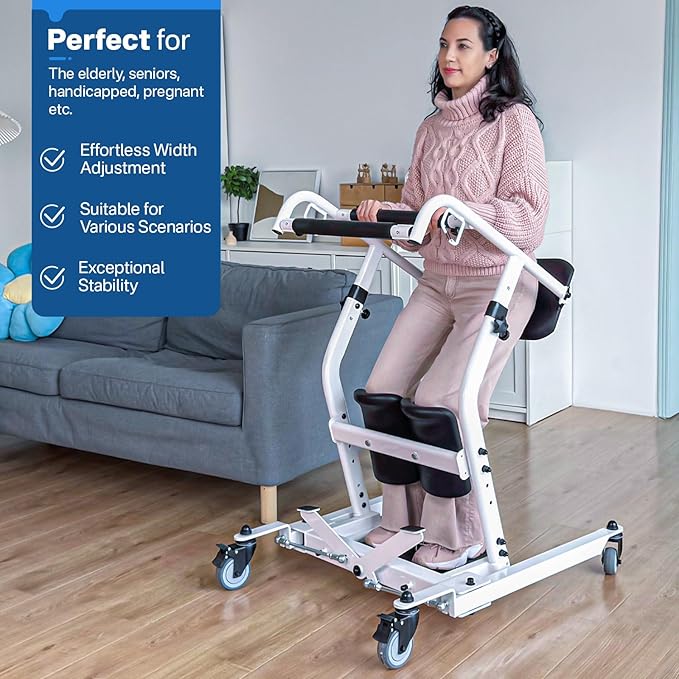 Sit to Stand Patient Lift for Elderly, Stand Assist Lift Aid for Home Care Use, Elderly Lift Assist Transfer Device, Transport Chair Stand Assist for Seniors, Adults & Disabled