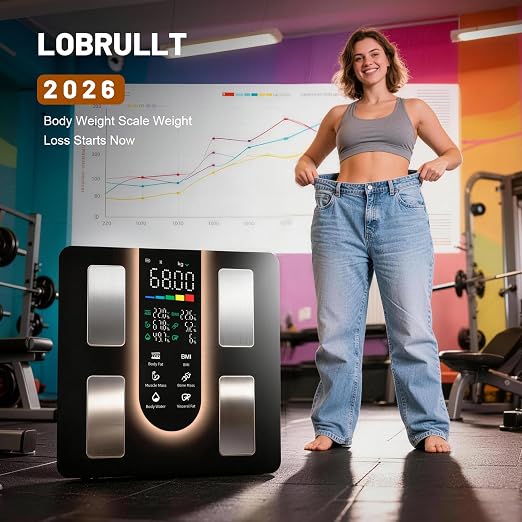Smart Scale for Body Weight:23 Metrics Digital Scale for Health-Conscious Users - 5.8" Color Display Body Fat Scale, Bluetooth Sync, Accurate Tracking, ABS Material, 400lbs