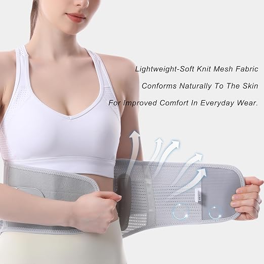 Back Brace for Lower Back Pain Relief for Men&Women Adjustable Lumbar Support Belt Breathable Mesh for Herniated Disc,Sciatica,Scoliosis with Removable 3D Pad Home&Work&Sports (Gray, X-Large)
