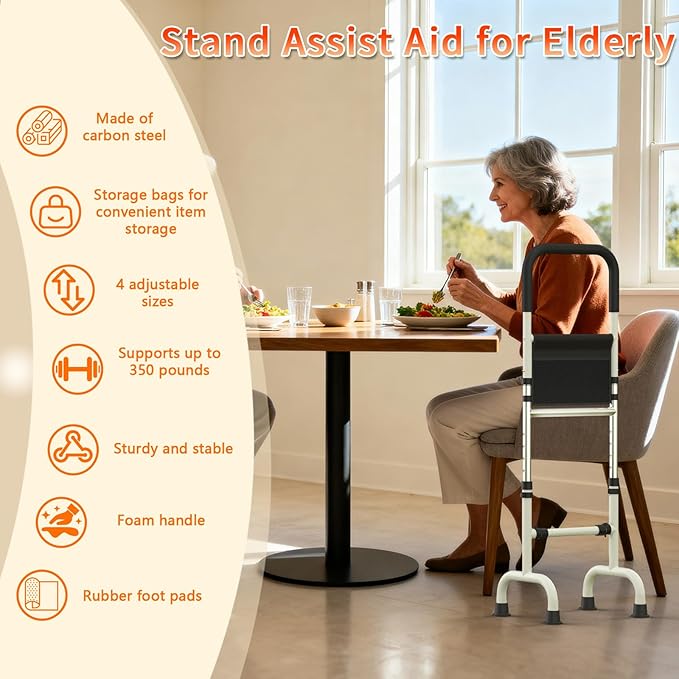 Stand Assist Aid for Elderly Chair Couch Standing Aids and Supports Hip Knee Surgery Recovery Aid Adjustable up to 400lb Height, Mobility Aids Tool Help get up for Seniors Bedrooms Toilet Bathrooms