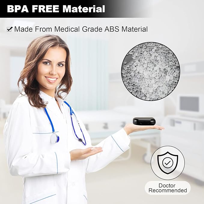 Retainer Case, Slim Aligner Case with Mirror, Compatible with Invisalign, Night Guard and Mouth Guard, Premium Retainer Case, With Aligner Remover Tool, Chew & Brush, Black