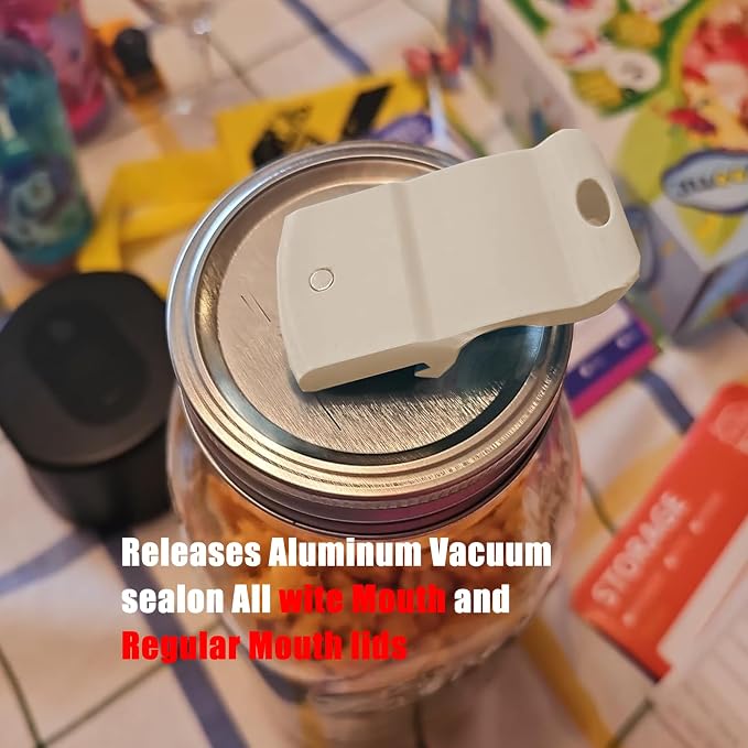 Mason Jar Opener and Canning Tool, Compatible with Mason Jar Lids, Releases Vacuum Seal on Wide Mouth and Regular Mouth, Magnetic Lid Lifter for Canning, Pickling