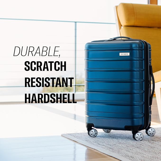 Omni 2 Airline Approved Carry-On Luggage – Stress-Free Size Meets 22x14x9" Requirements – For Fast Trips & Avoiding Baggage Fees – Dual 360° Spinner Wheels, USB Power Hub, Expands 1.5” – Lagoon Blue