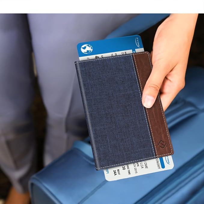 FINTIE Passport Holder, Slim Travel Wallet RFID Blocking Card Case Cover | Passport Cover Protector Essentials with Credit Card Slots, For Women/Men