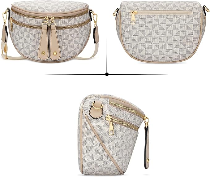 KKXIU Crossbody Bags for Women Vegan Leather Travel Bum Bag | Trendy Fanny Waist Pack | Shoulder Purse with Adjustable Strap