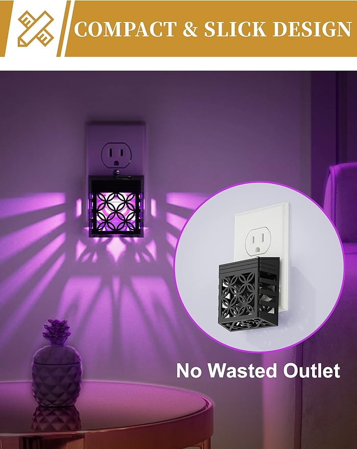 Night Lights Plug Into Wall [2 Pack], LED Night Light | Color-Changing, Plug in Night Light, 8 Color RGB, Dusk-to-Dawn, Night Light for Kids, Nightlights for Children, Baby