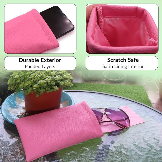 Soft Sunglasses case | Large Glasses Case Holder - Eyeglass Pouch Squeeze Top | Glasses pouch Lightweight Extra Layers