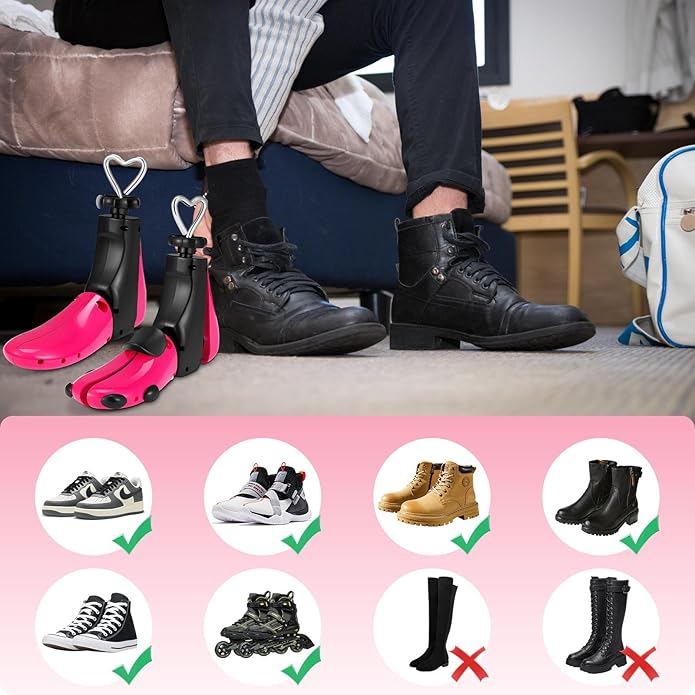 Shoe Stretcher Men, Women Leather Boot Stretcher for Wide Feets, Shoe Tree Adjustable Boot Widener Stretcher