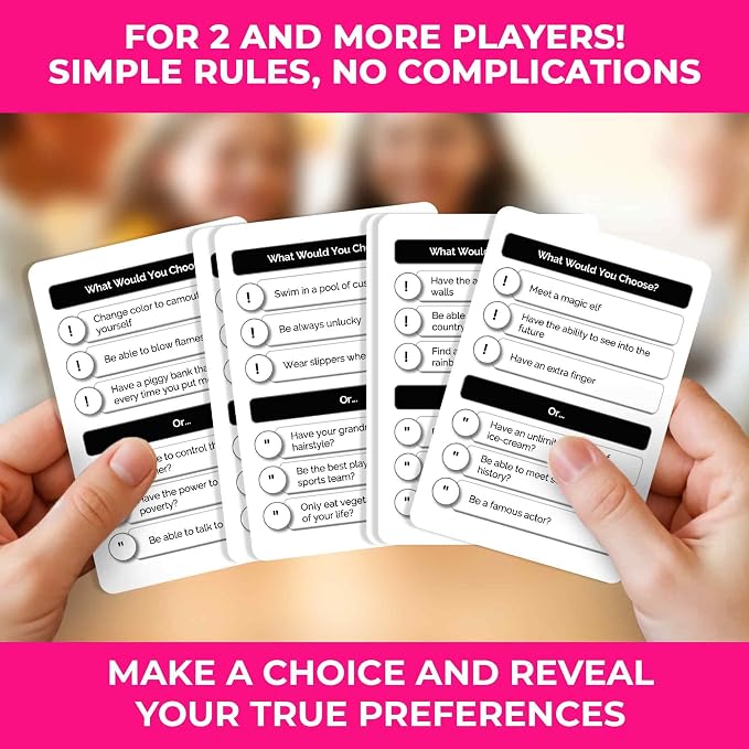 Board Games for Kids 8-12 – Family Games for Kids and Adults for Family Night – What Would You Choose – 500+ Questions – Fun Travel Learning Trivia Cards for 5-7 - Boardgames for Teens 9-10 Years Old