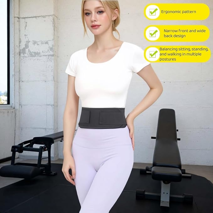 Self heating lumbar support strap suitable for both men and women - adjustable back support with thermal therapy, used to relieve lumbar discomfort, posture support (XL)