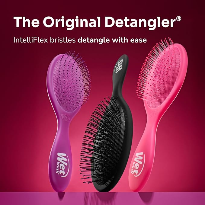 Wet Brush Detangling Brush, Original Detangler Brush (Pink) - Wet & Dry Tangle-Free Hair Brush for Women & Men - No Tangle Soft & Flexible Bristles for Straight, Curly, & Thick Hair