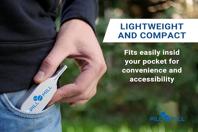 Pill Cutter Splitter for Small and Tiny Pills by Pill Mill - Featuring a Durable Metal Blade That Will Never Dull, Pill-Splitter with Centering Device, Cortador de Pastillas Para Medicina, Pill-Slicer