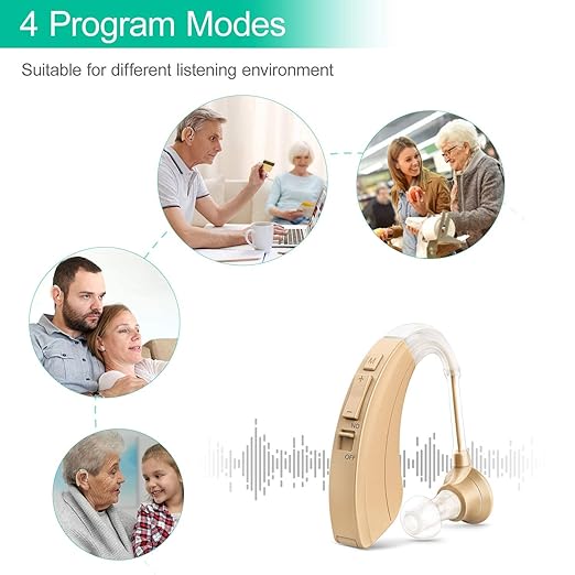 Kituwant Hearing Aid for Seniors and Adults, Digital Hearing Amplifier, Hearing Aids with a Noise Cancelling Function and Adjustable Volume, 500 Hours Per Battery Life and Hearing Aid Cleaning Brush Included