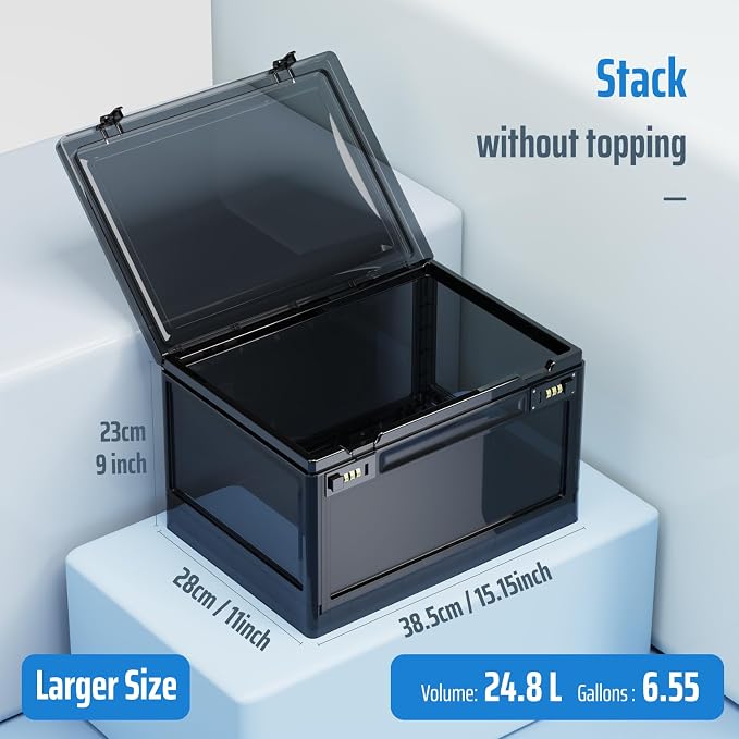 Lock Box with Locker,Lockbox for Office,School,Home Personal Items Safe,Medicine Lockable Cabinet,Food Snacks Container,Files Documents Organizer,Kids Proof Prize Box (Translucent Black)