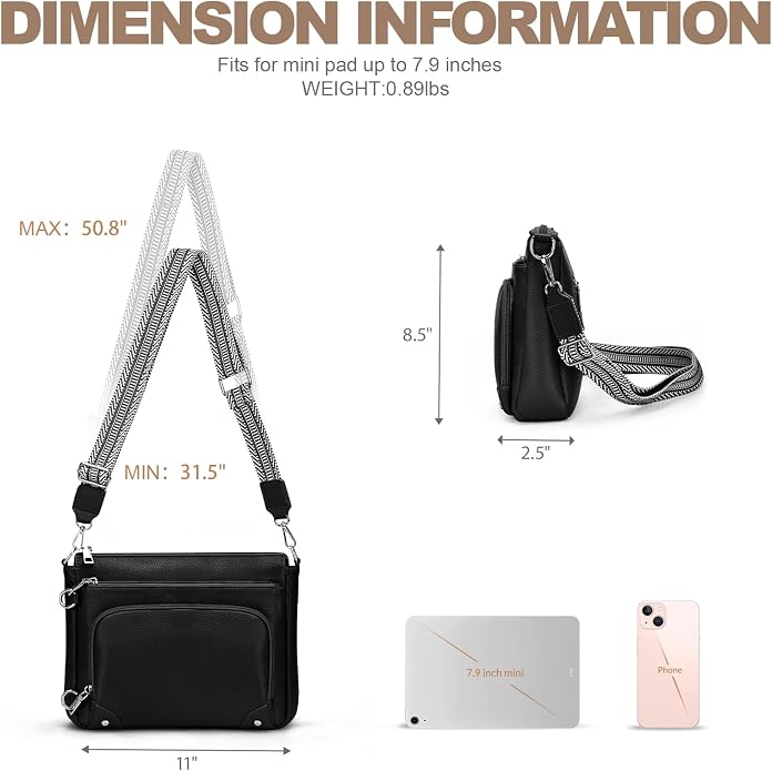 Anti-Theft Crossbody Purse for Women Travel Shoulder Bag