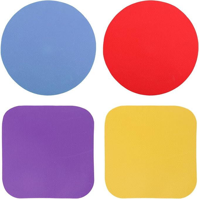 LUTER 4pcs Jar Opener Gripper Pads, Bottle Lid Cap Gripper Pads | Round & Square Rubber Jar Opener Mats for Seniors with Weak Hands Multi-Function Non-Slip Kitchen Coasters Gadgets (4 Colors)