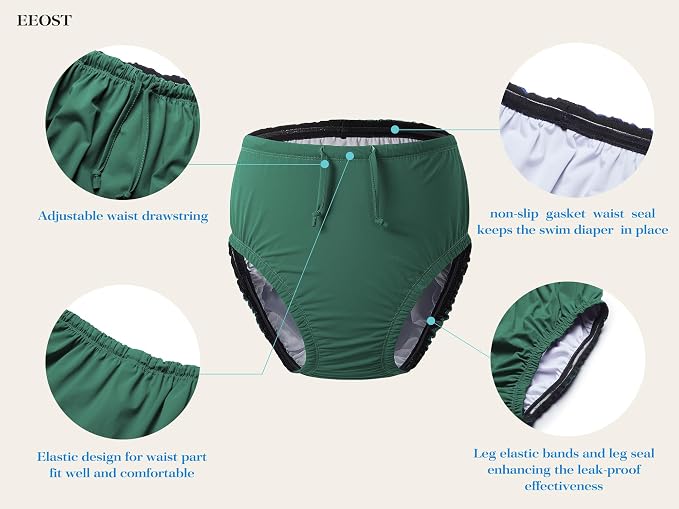 Adult Reusable Swim Diapers Special Needs Swimwear for Incontinence | Adult reusable swim diaper with waterproof leakproof cover for incontinence and pool use