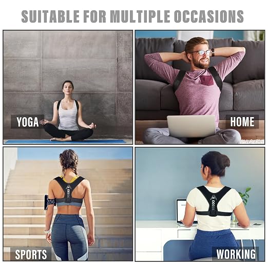Posture Corrector Upper Back Brace Neck Shoulder Back Support Brace Pain Relief Belt For Women Men Braces Spine Straightener Breathable & Adjustable