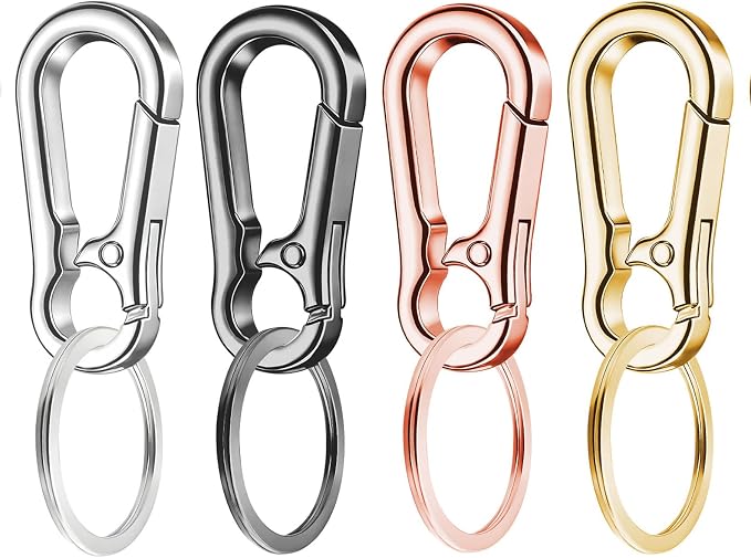 4 Pack Keychain, Metal Key Chain, Sturdy Key Ring, Key Rings Key Organizer Keychain Clip Key Chains for Men Women