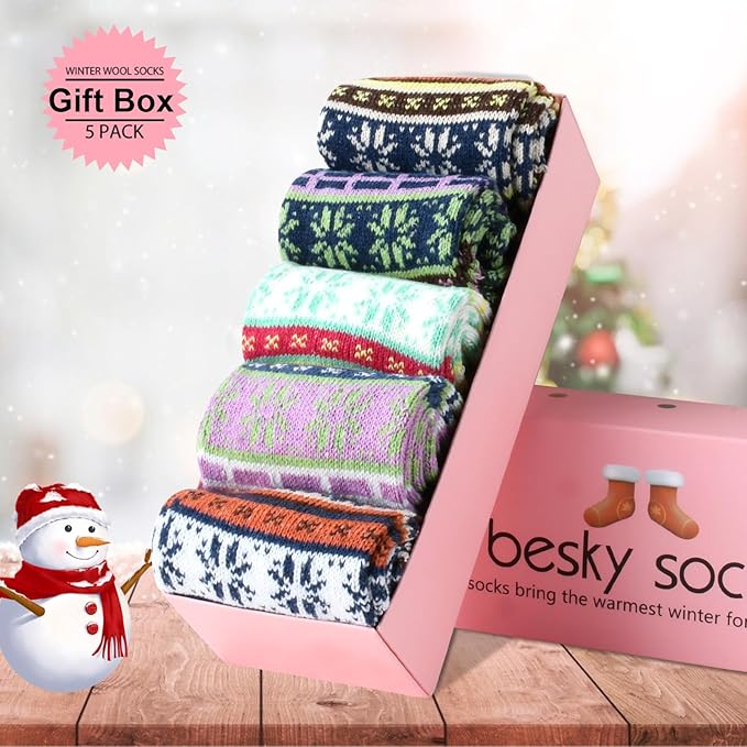 besky Warm Socks for Women Cozy Fuzzy Winter Socks