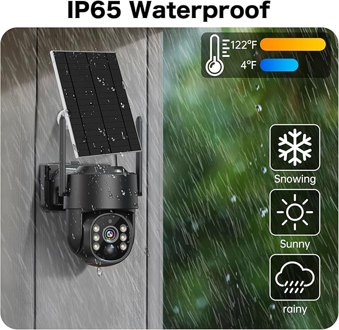 Solar Security Cameras Wireless Outdoor, 5G/2.4G Solar WIFI Cameras for Home Security,Battery Powered Outside Camera,Human Detection, Color Night Vision, 2-Way Talk for home Porch/Garage/Yard